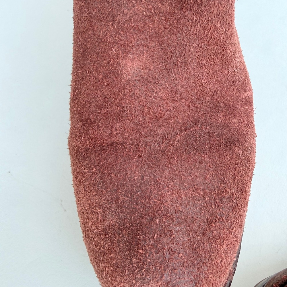 Born Cybele Burgundy Suede Platform Clogs Slingback Heels BR0024944 Wine Red 9M - Picture 14 of 16
